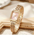 Montre Femme Dorée Cadran Rose Pâle