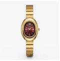 Montre Femme Cadran Ovale Bordeaux Doré