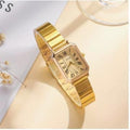 Montre Femme Dorée Cadran Rectangle