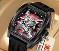 Montre Skeleton Colorée - Bracelet Silicone Noir