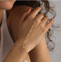Bracelet Chaîne Perles Dorées