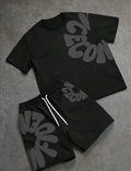 Ensemble Imprimé Homme Noir - T-Shirt et Short